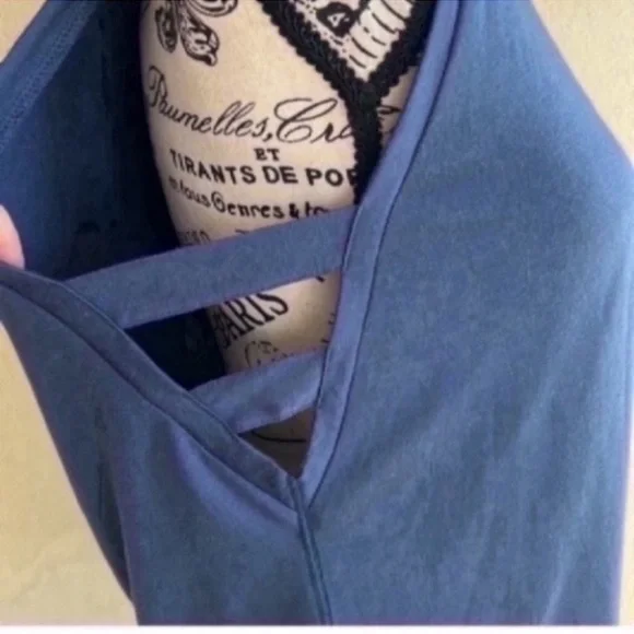 Athleta muscle lattice tank SMALL Steel blue yoga barre - Picture 3 of 6